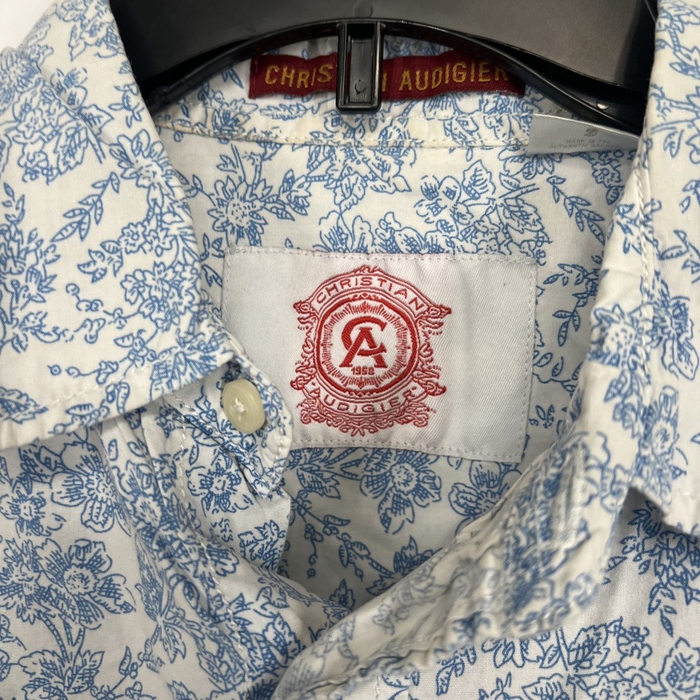 Christian Audigier Shirt Mens S Floral Ed Hardy Y2K Grunge Vintage Embroidered - Picture 5 of 9